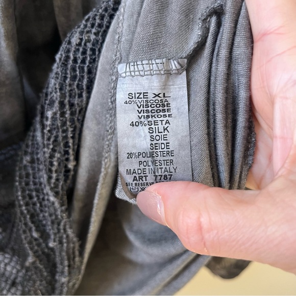 NWT Tempo Paris boho gray lace details tunic blouse size XL - Picture 4 of 11